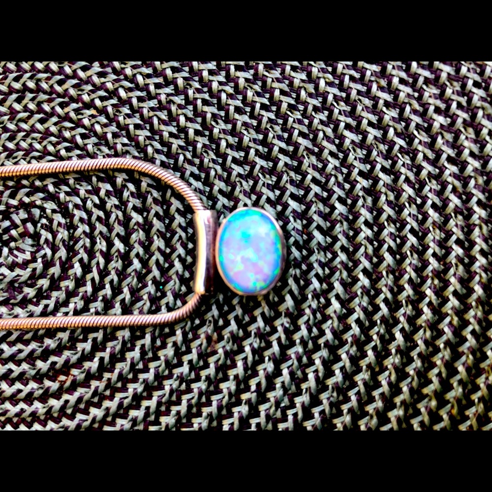 Contemporary Opal and sterling silver necklace